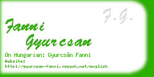 fanni gyurcsan business card